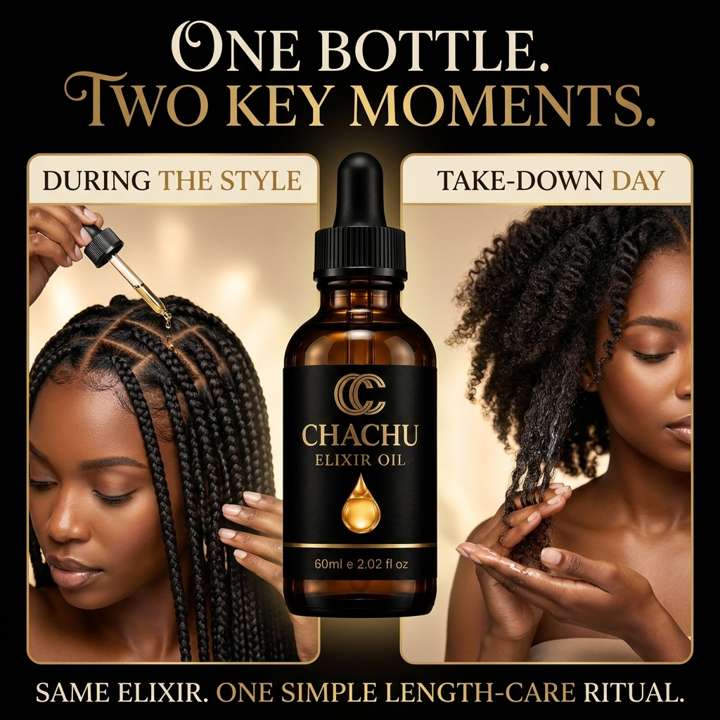 Chachu Elixir Oil: keep your length