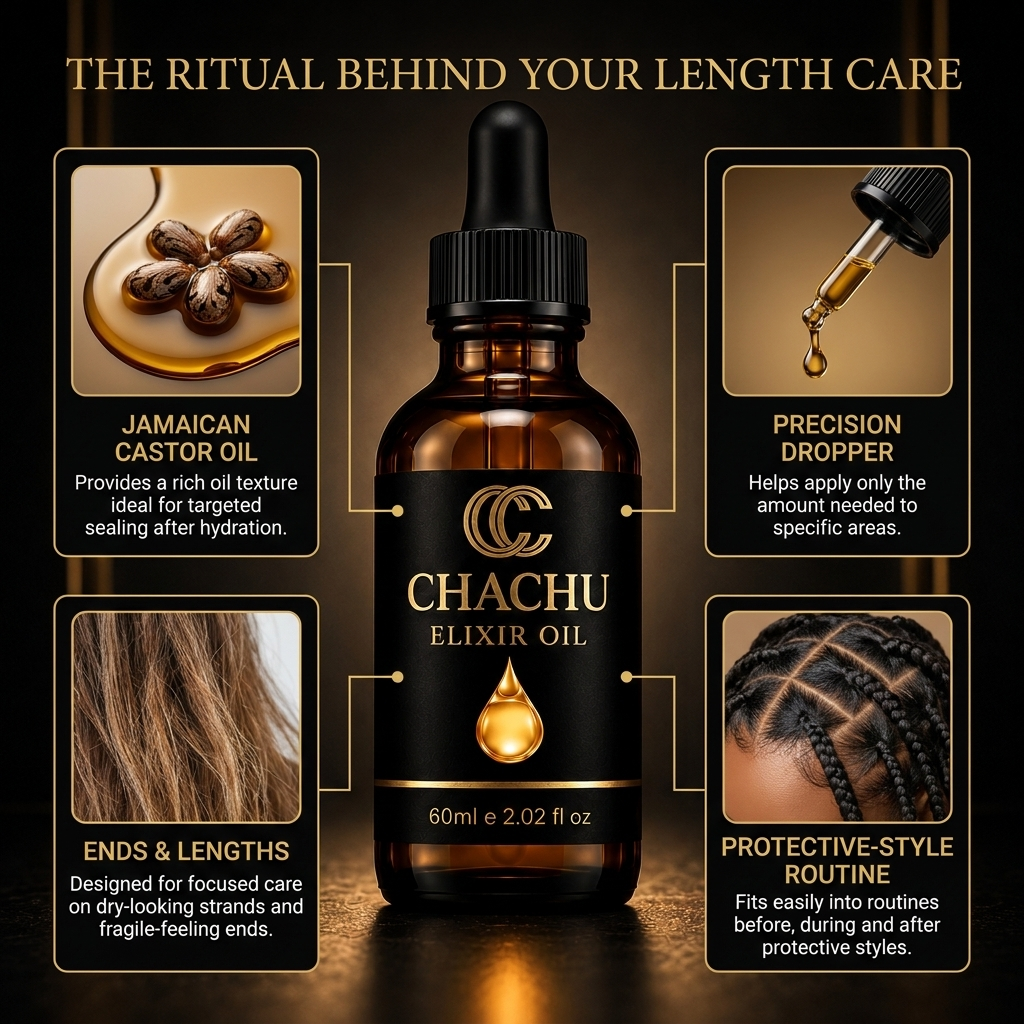 Chachu Elixir Oil: keep your length